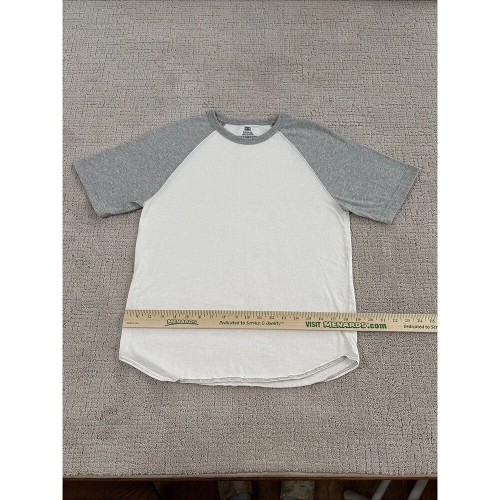 Faded Glory Grey/white Shirt Tee Short Sleeve Men Small 34/36